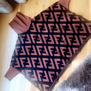 Brown & Black patterned Poncho/Sweater